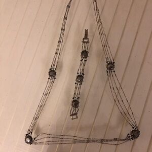 Sorrelli Silver Multi-Strand Necklace and Bracelet Set